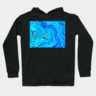 Holographic Liquid Marble, Icy Blue Hoodie